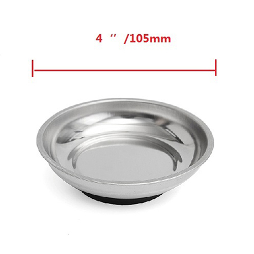 4/6 Inch Round  Stainless Steel Magnetic Tool Bowl Nuts Bolts Screws Small Parts Magnet Holder Plate