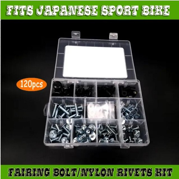 120PCS Japanese Sport Bike Fairing Bolt/Rivets/Wellnut Fast Pack 5200FP