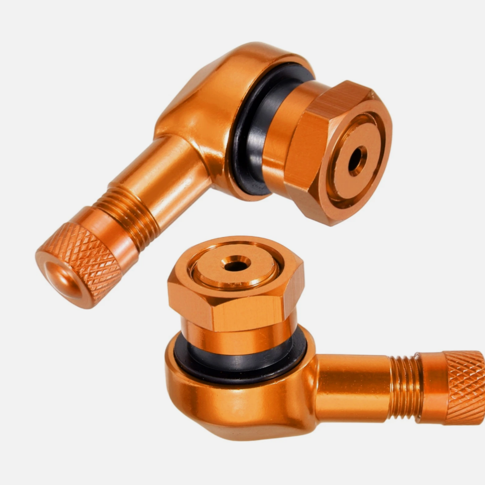 2pcs 90 Degree CNC Motorcycle Tire Valve Stems for Most Bike 10 mm to11.3 mm NC-6117Orange