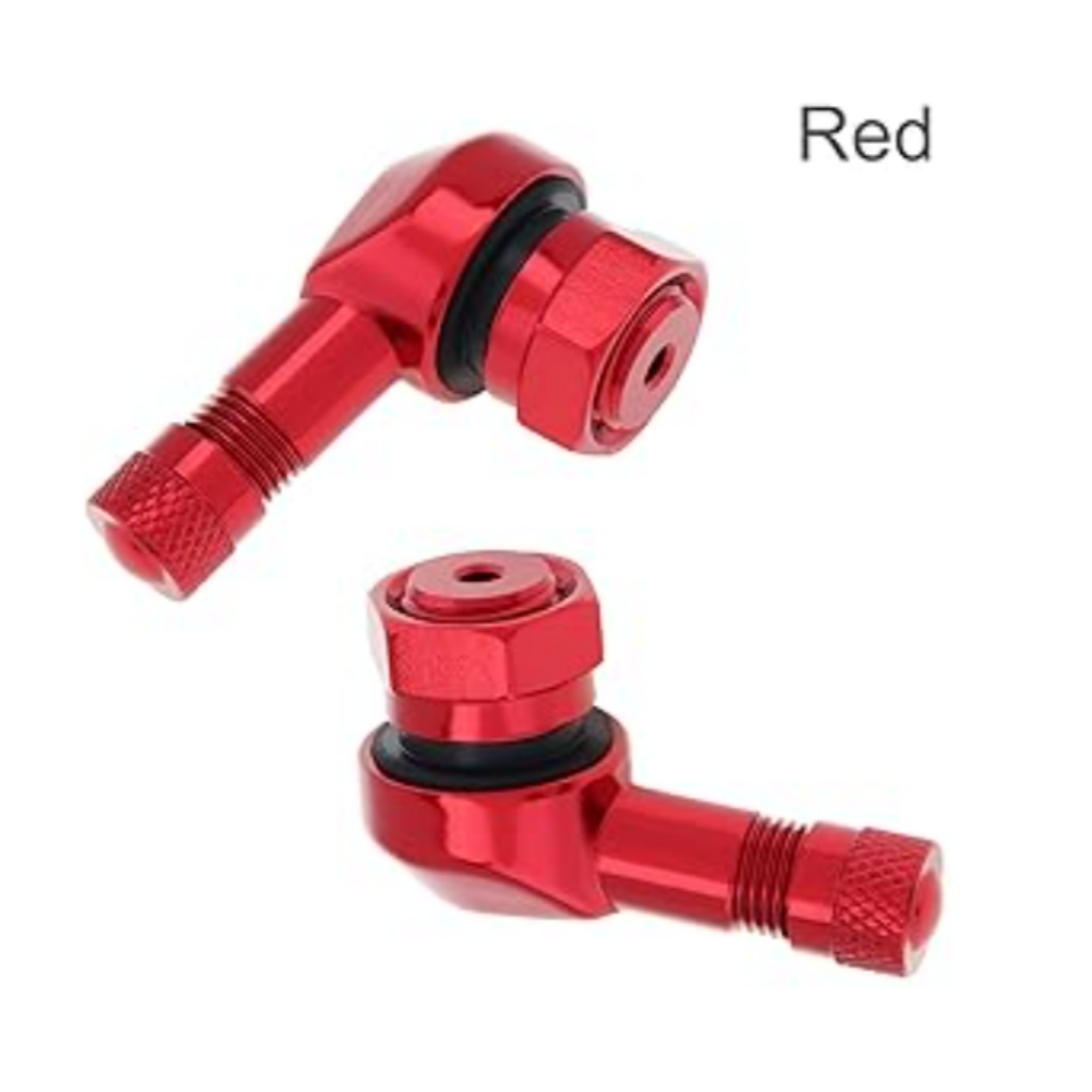 2pcs 90 Degree CNC Motorcycle Tire Valve Stems for Most Bike 10 mm to11.3 mm NC-6117Red